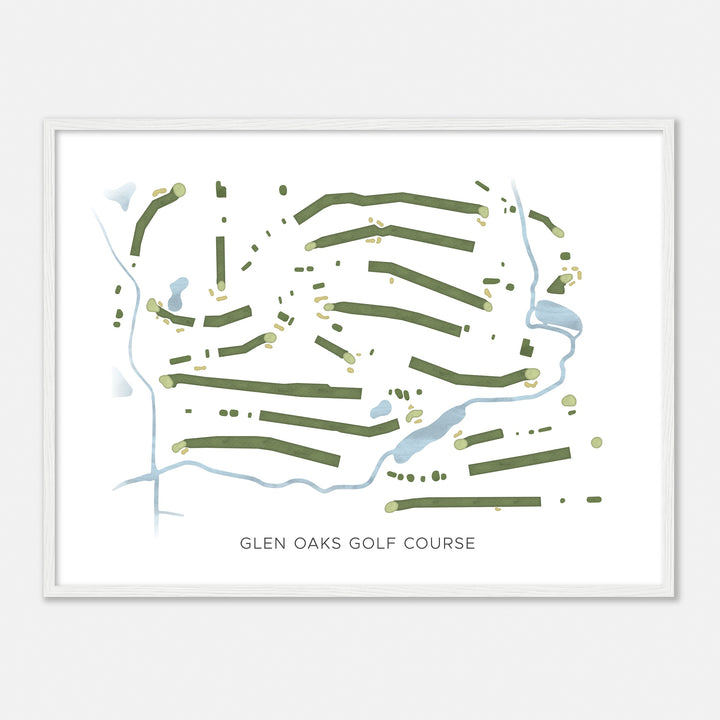 Print of Glen Oaks Golf Course Modern Map