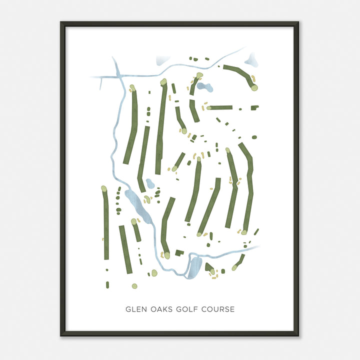 Print of Glen Oaks Golf Course Modern Map