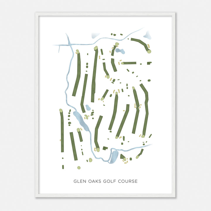 Print of Glen Oaks Golf Course Modern Map