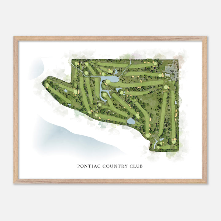 Print of Pontiac Country Club Classic Map