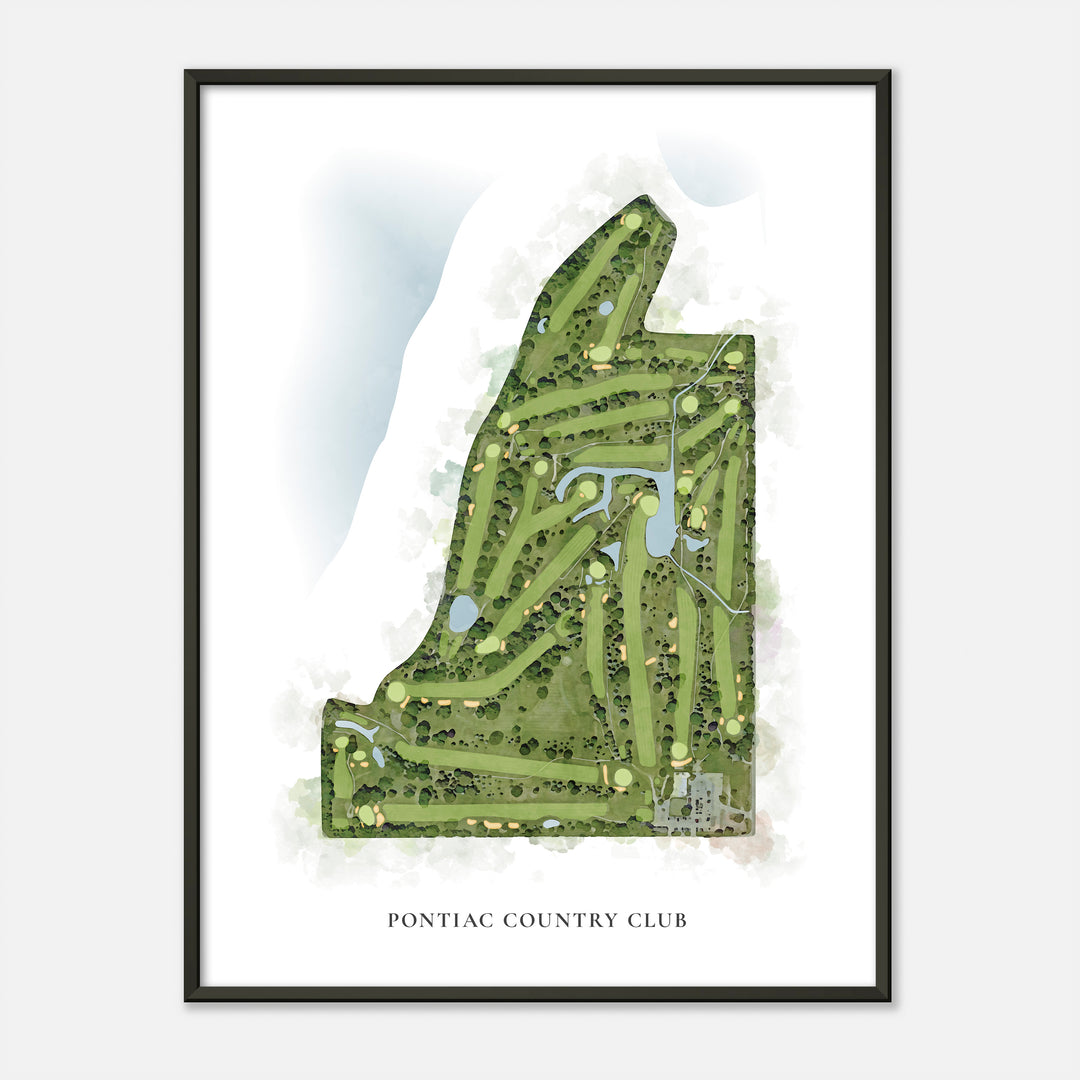 Print of Pontiac Country Club Classic Map