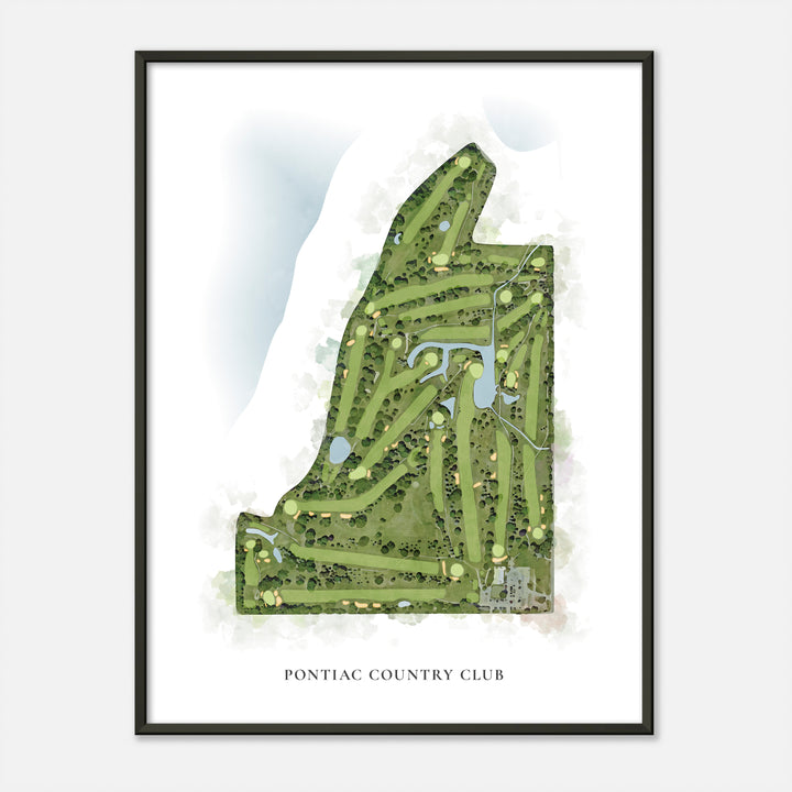 Print of Pontiac Country Club Classic Map