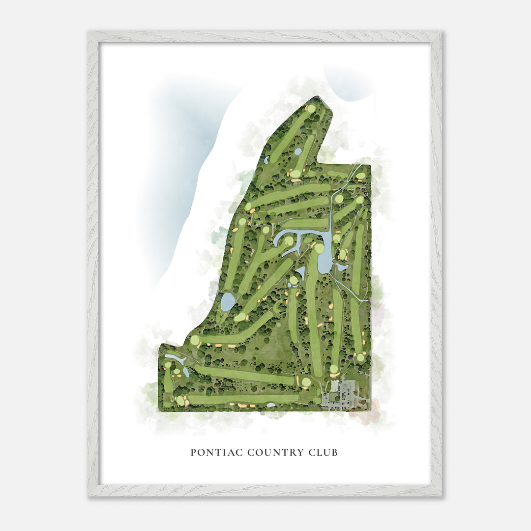 Print of Pontiac Country Club Classic Map