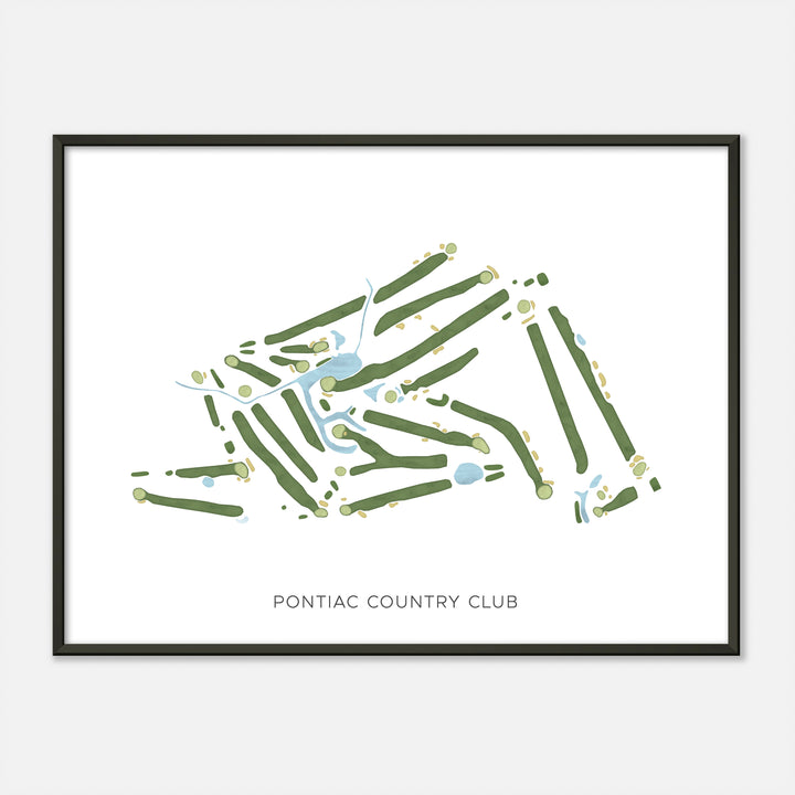 Print of Pontiac Country Club Modern Map