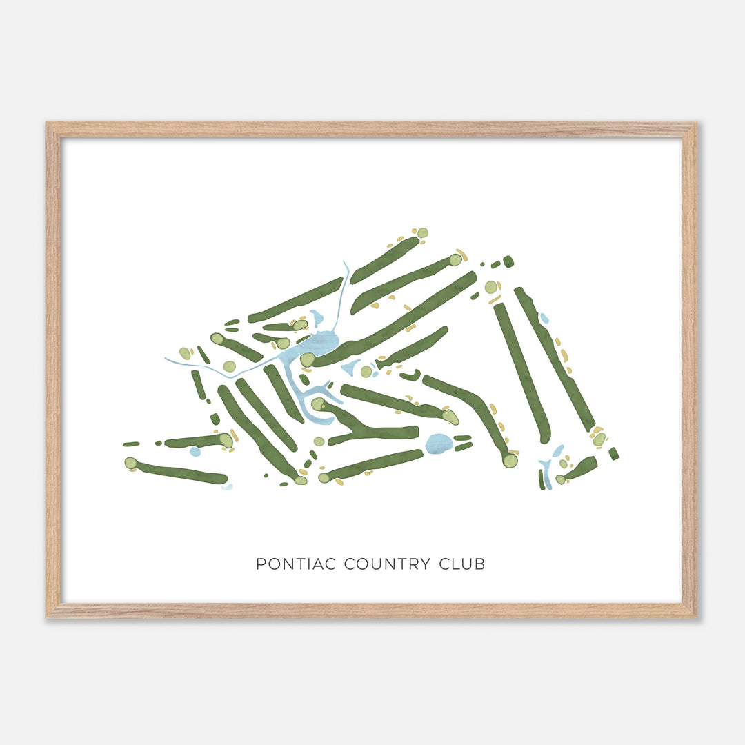 Print of Pontiac Country Club Modern Map