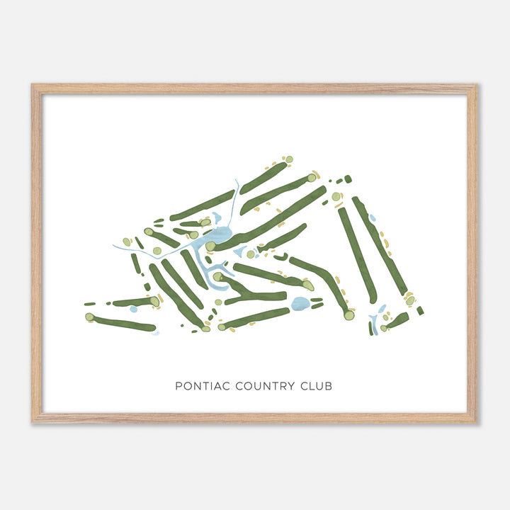 Print of Pontiac Country Club Modern Map