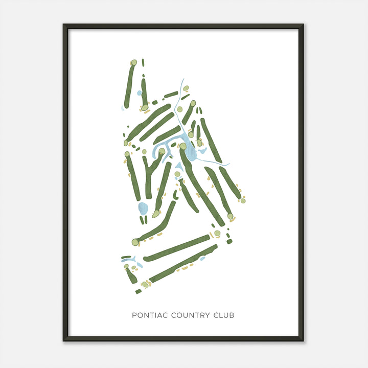 Print of Pontiac Country Club Modern Map