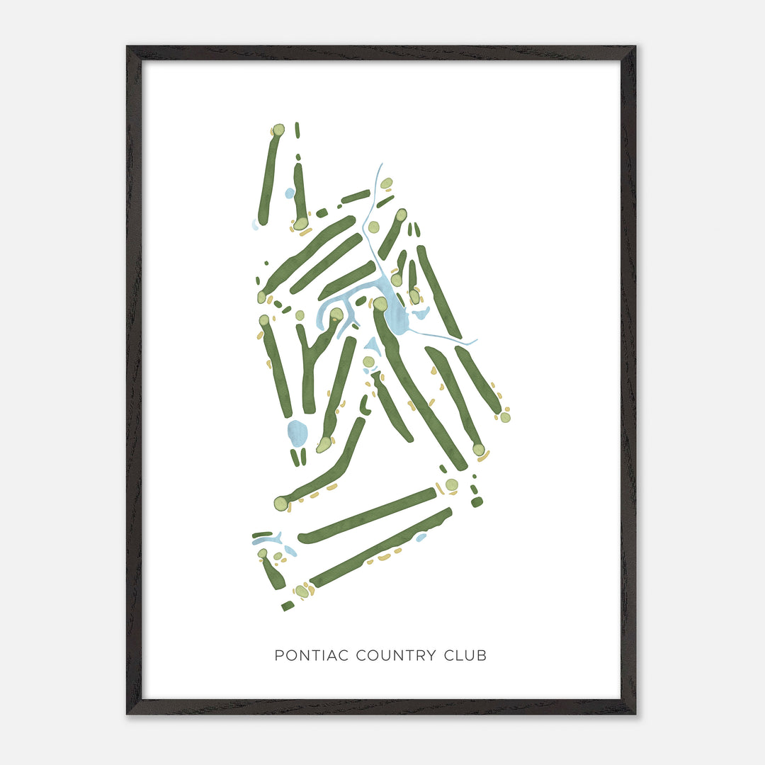 Print of Pontiac Country Club Modern Map