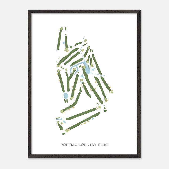 Print of Pontiac Country Club Modern Map