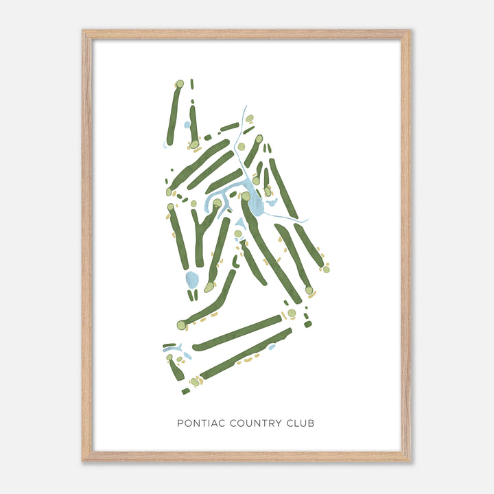 Print of Pontiac Country Club Modern Map