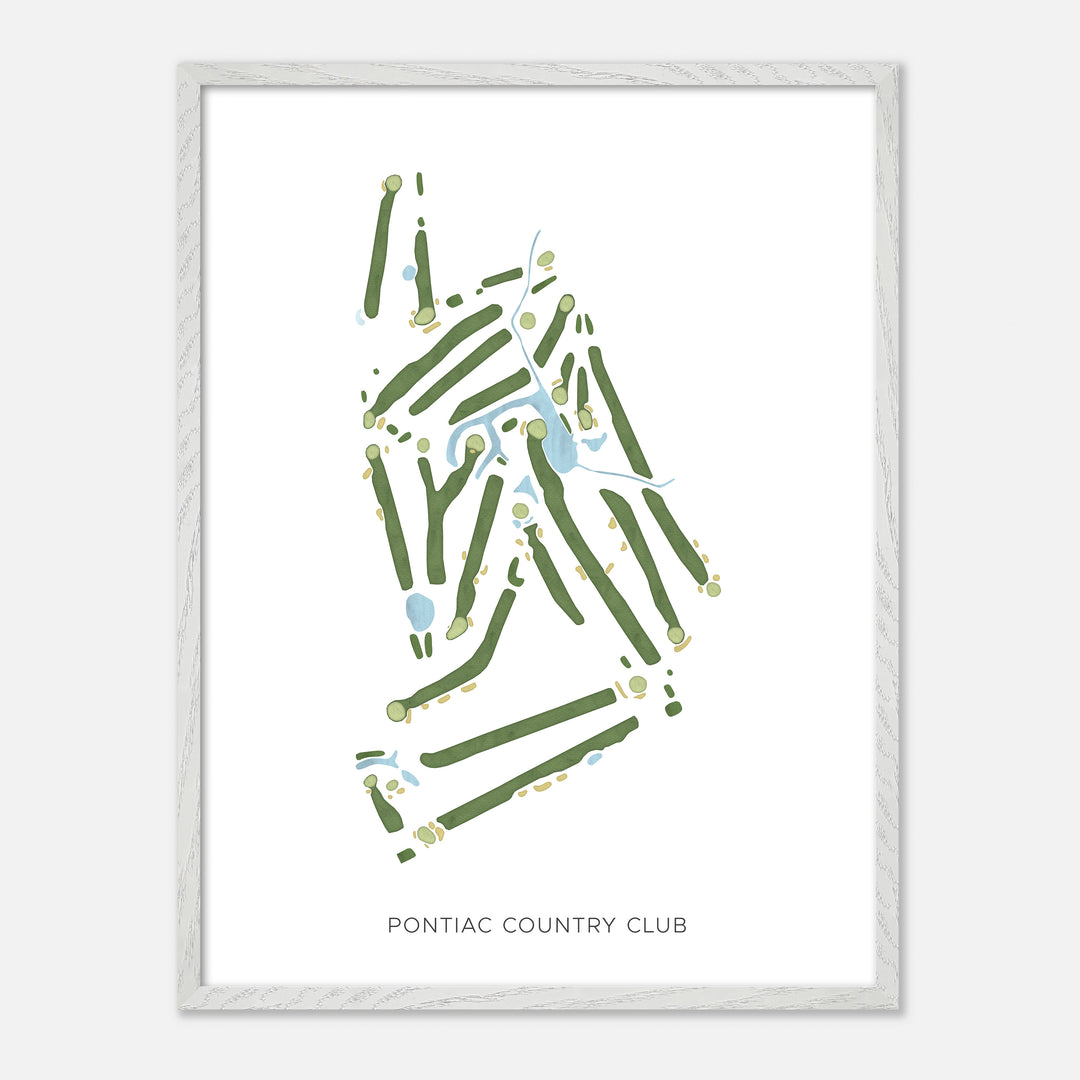 Print of Pontiac Country Club Modern Map
