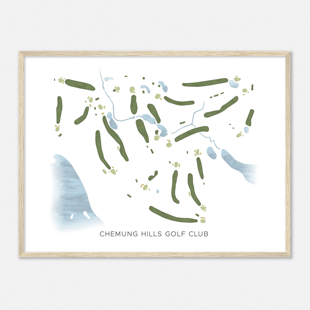 Print of Chemung Hills Golf Club Modern Map