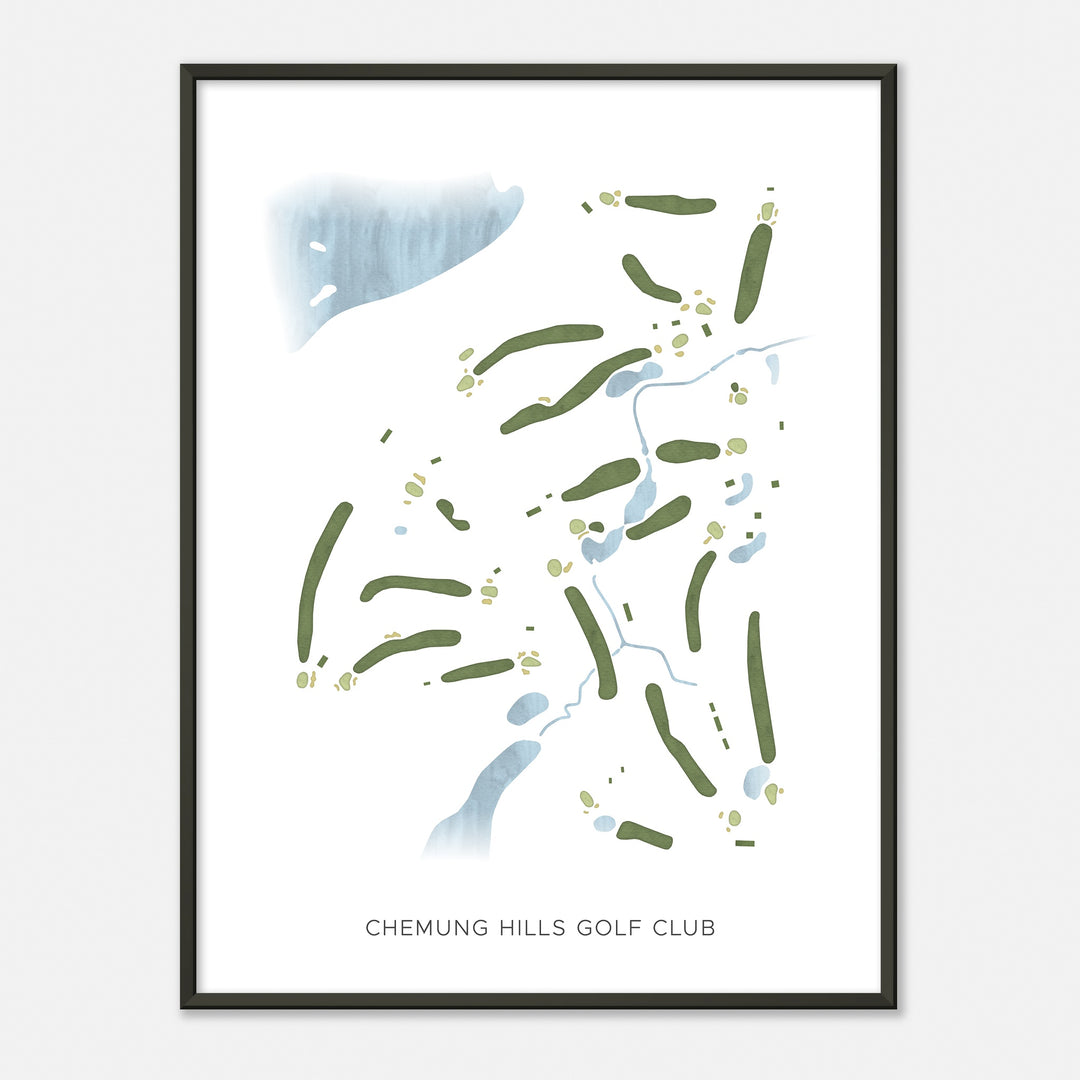 Print of Chemung Hills Golf Club Modern Map