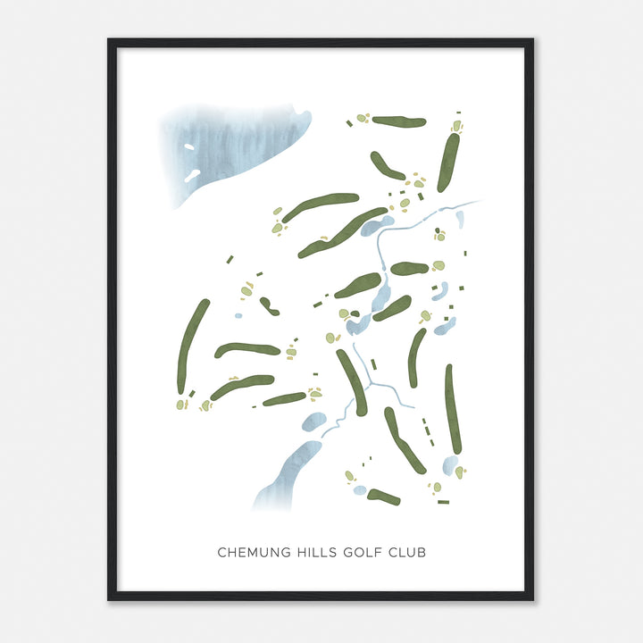 Print of Chemung Hills Golf Club Modern Map