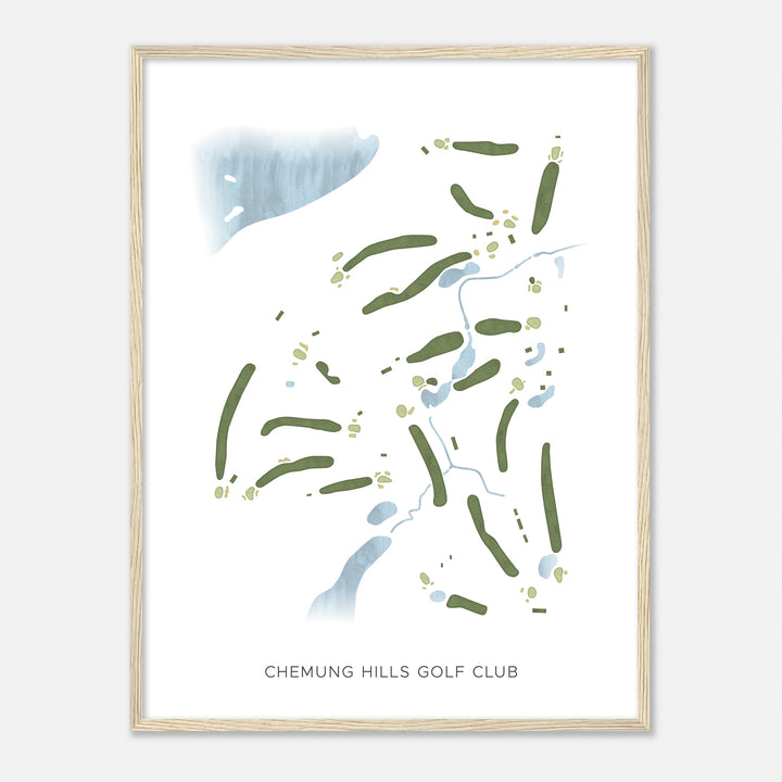 Print of Chemung Hills Golf Club Modern Map