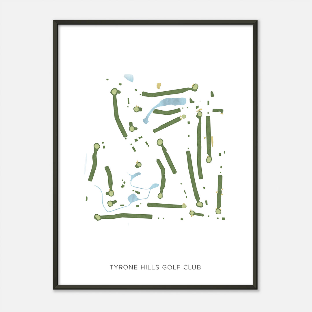 Print of Tyrone Hills Golf Club Modern Map