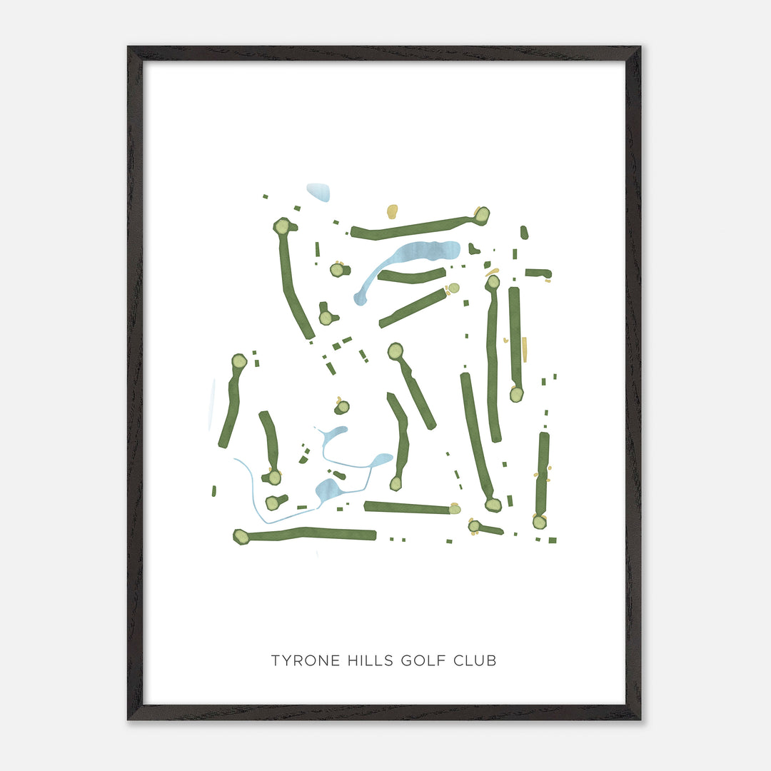 Print of Tyrone Hills Golf Club Modern Map