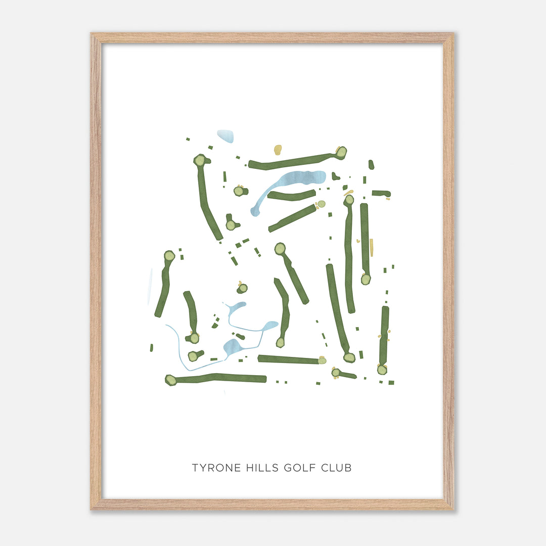 Print of Tyrone Hills Golf Club Modern Map