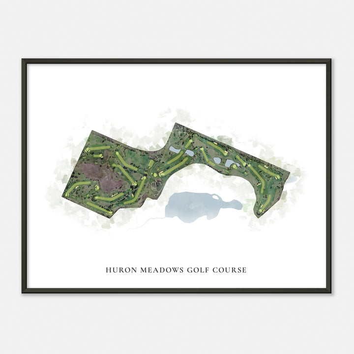 Print of Huron Meadows Golf Course Classic Map