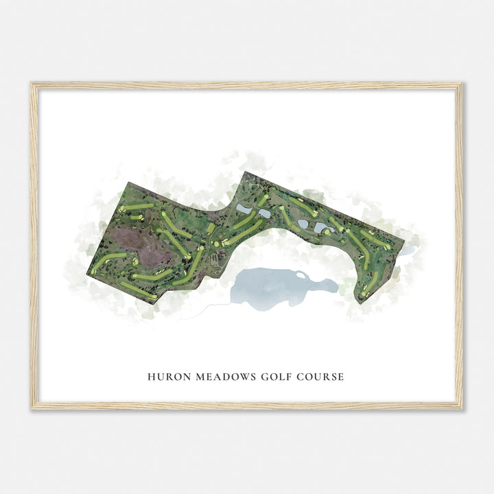 Print of Huron Meadows Golf Course Classic Map