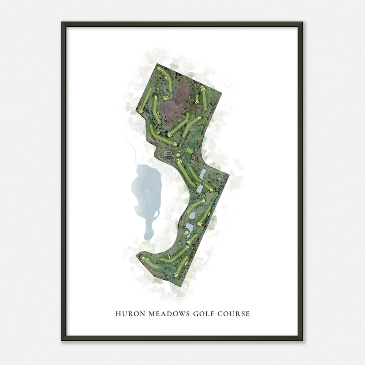 Print of Huron Meadows Golf Course Classic Map