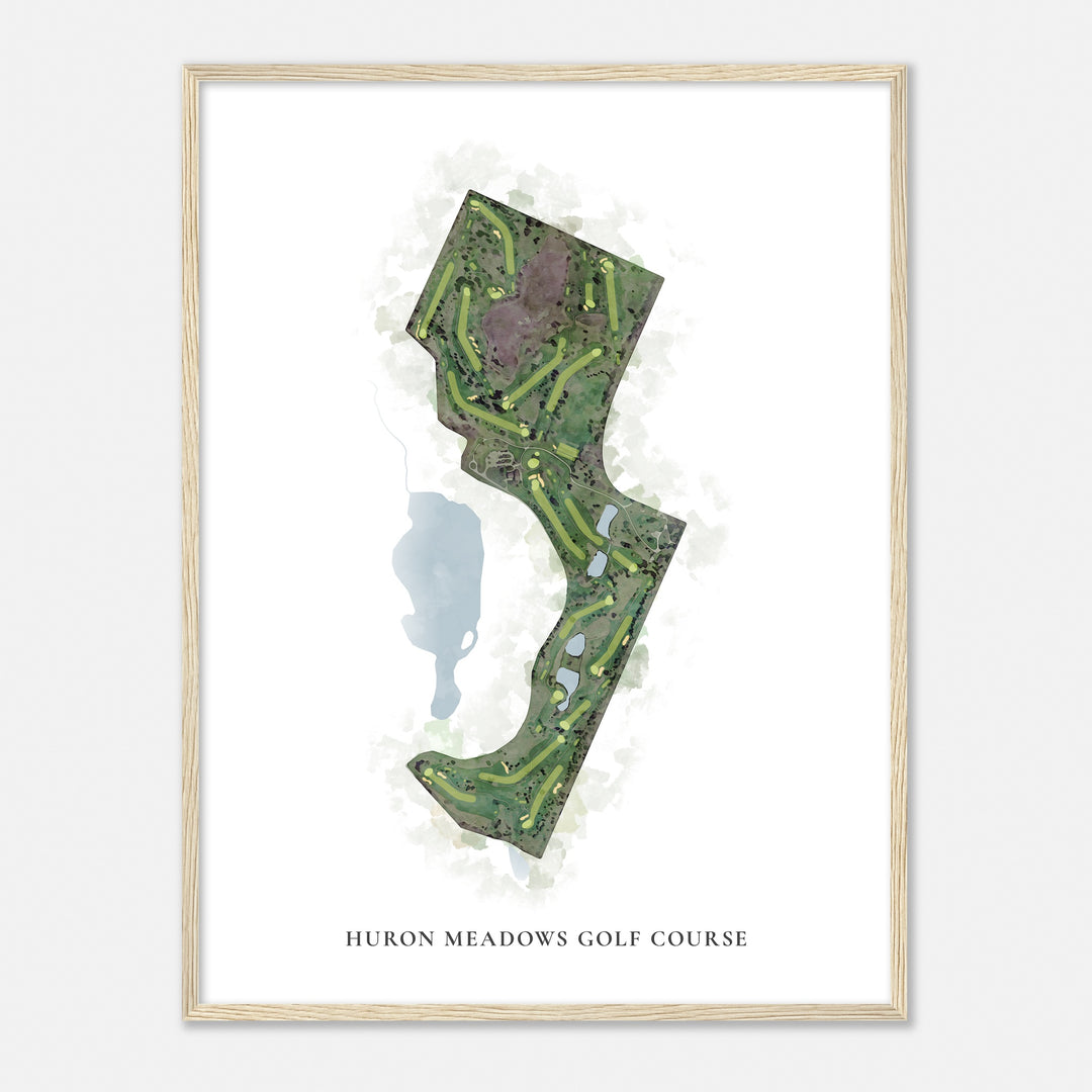 Print of Huron Meadows Golf Course Classic Map