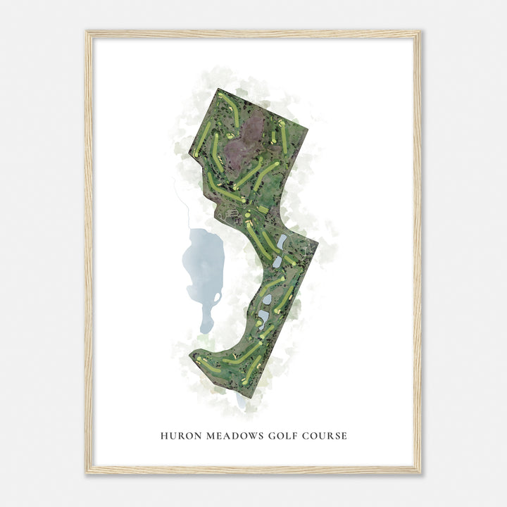 Print of Huron Meadows Golf Course Classic Map