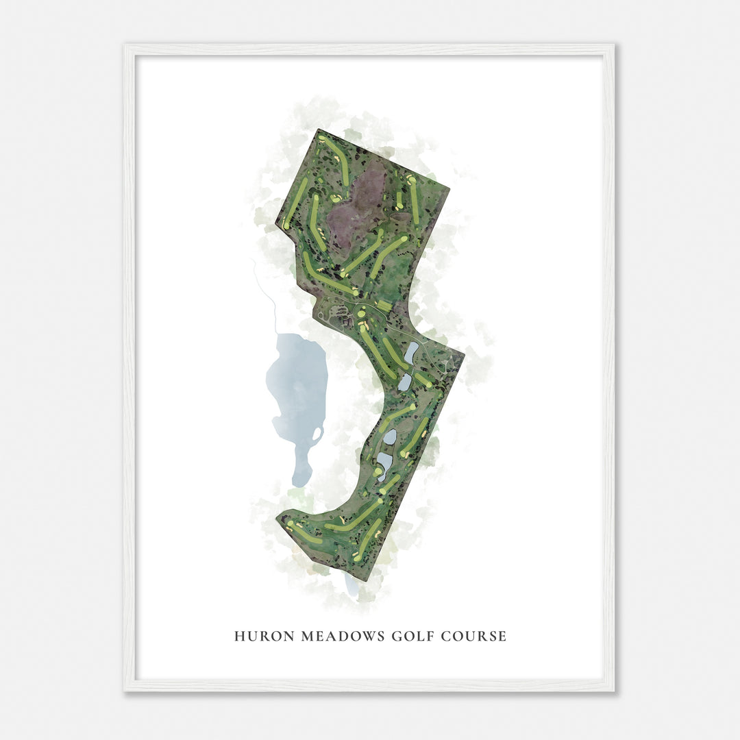 Print of Huron Meadows Golf Course Classic Map