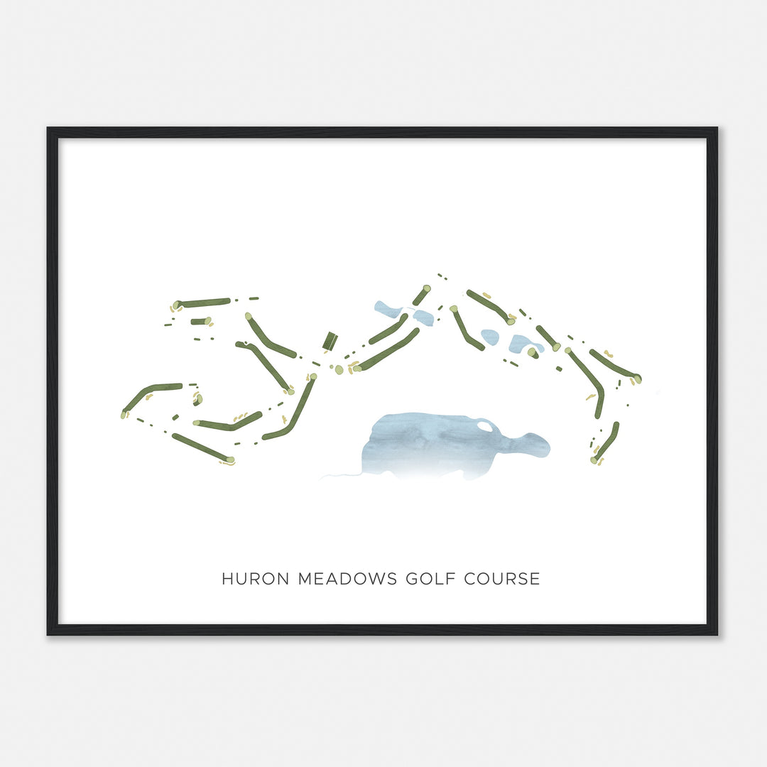 Print of Huron Meadows Golf Course Modern Map