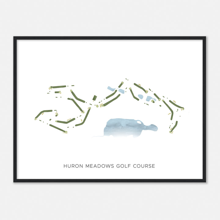 Print of Huron Meadows Golf Course Modern Map