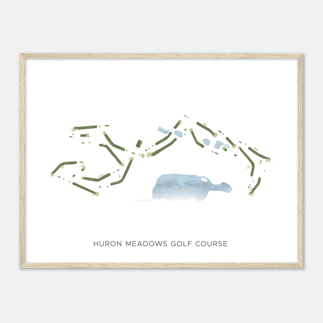 Print of Huron Meadows Golf Course Modern Map