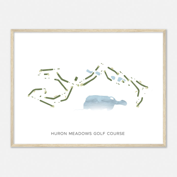 Print of Huron Meadows Golf Course Modern Map