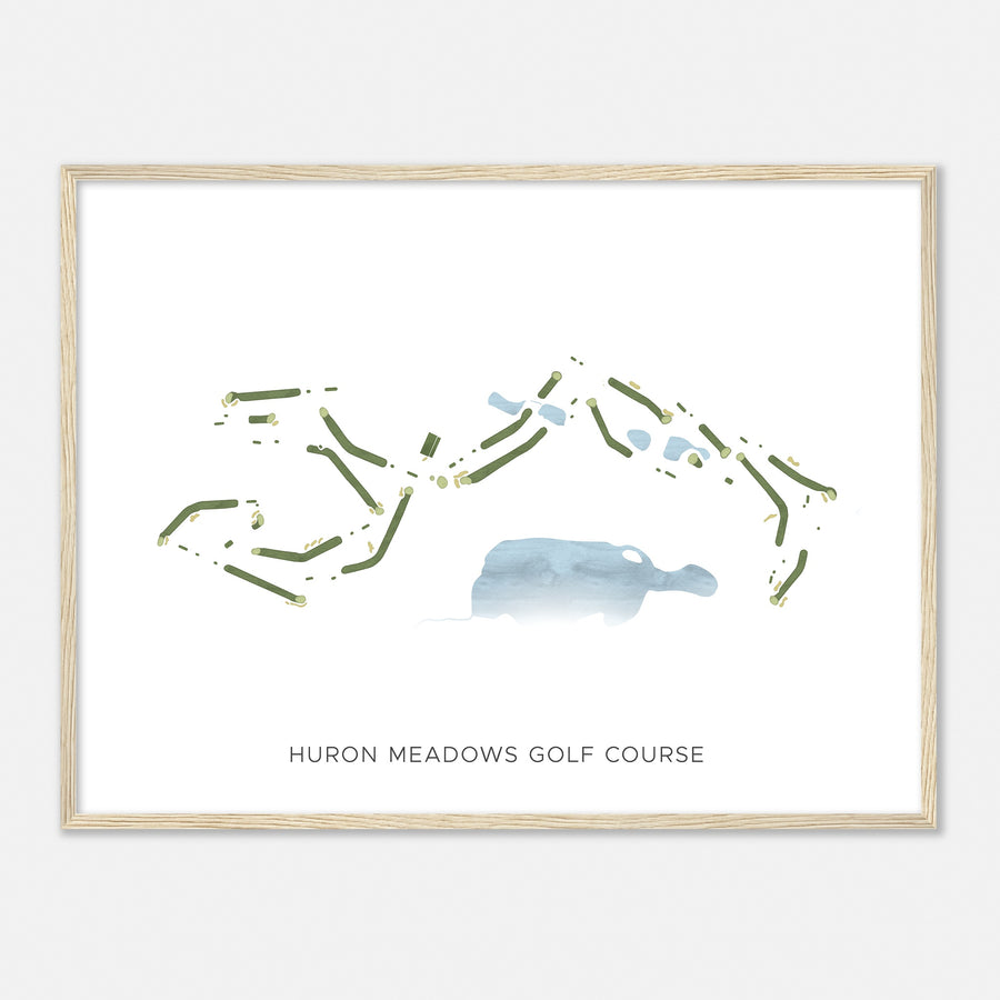 Print of Huron Meadows Golf Course Modern Map