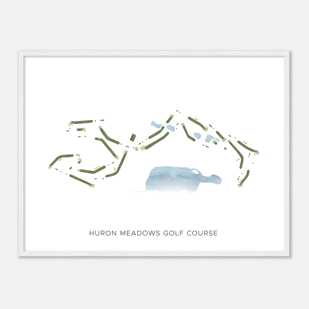 Print of Huron Meadows Golf Course Modern Map