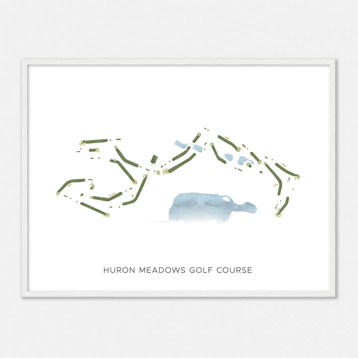 Print of Huron Meadows Golf Course Modern Map