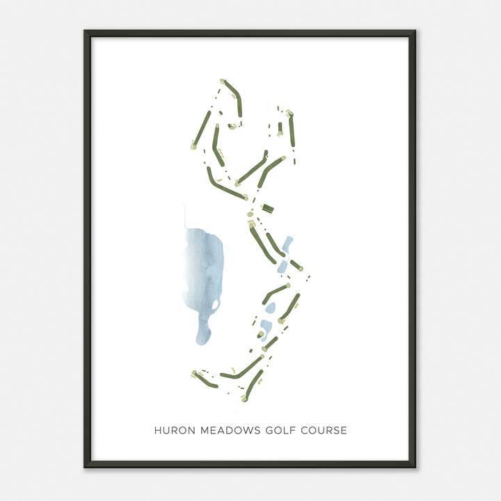 Print of Huron Meadows Golf Course Modern Map