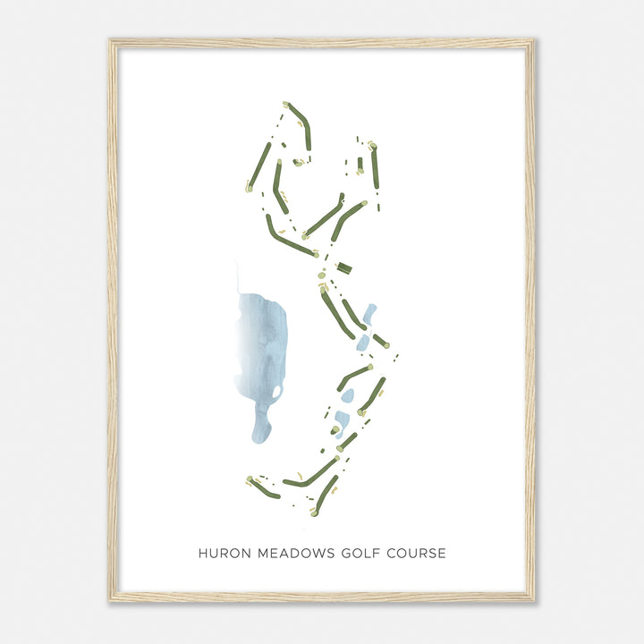 Print of Huron Meadows Golf Course Modern Map