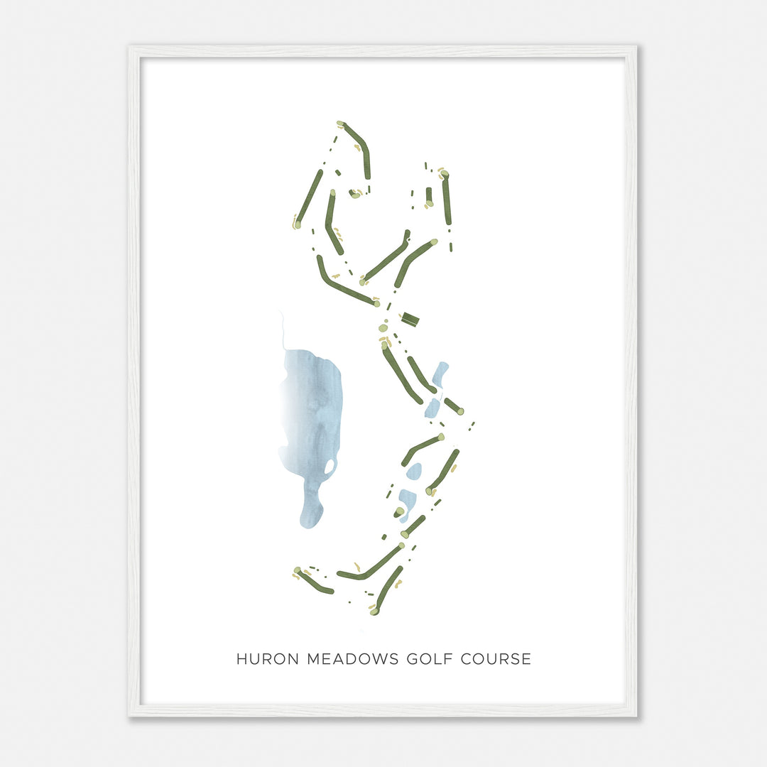 Print of Huron Meadows Golf Course Modern Map