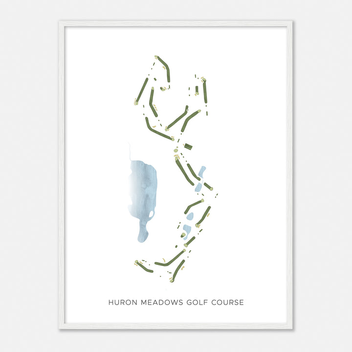 Print of Huron Meadows Golf Course Modern Map
