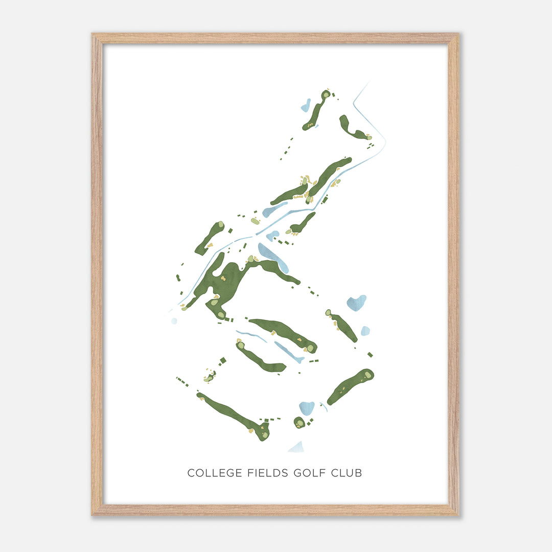 Print of College Fields Golf Club Modern Map