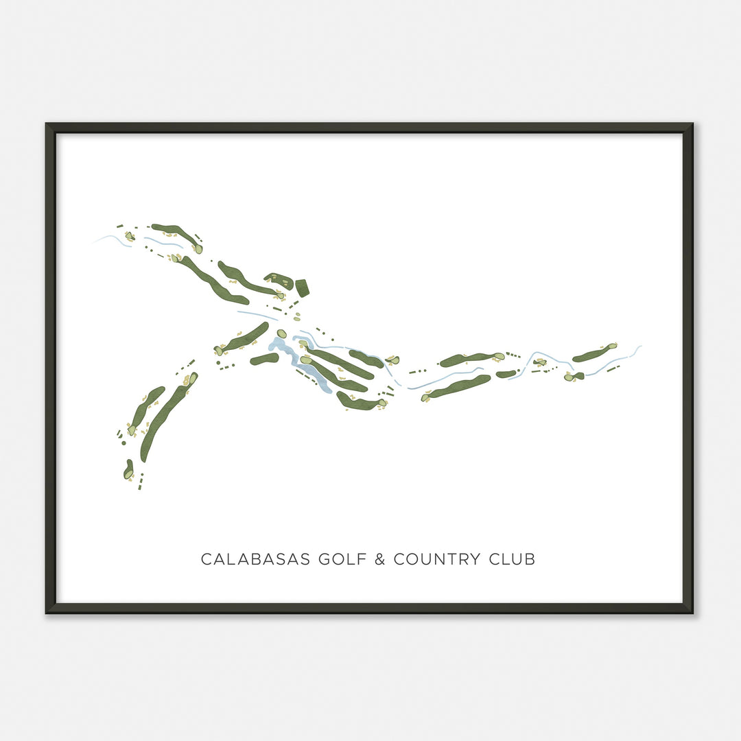 Print of Calabasas Golf & Country Club Modern Map