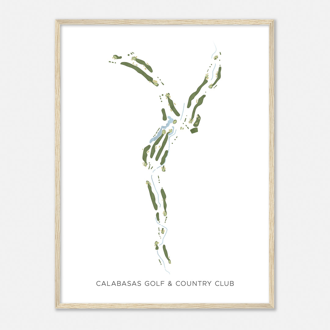 Print of Calabasas Golf & Country Club Modern Map