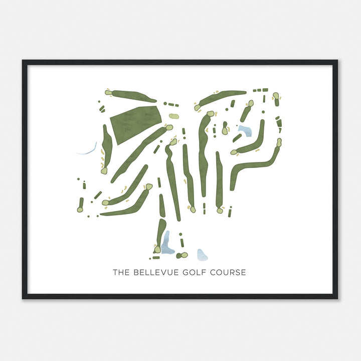 Print of The Bellevue Golf Course Modern Map