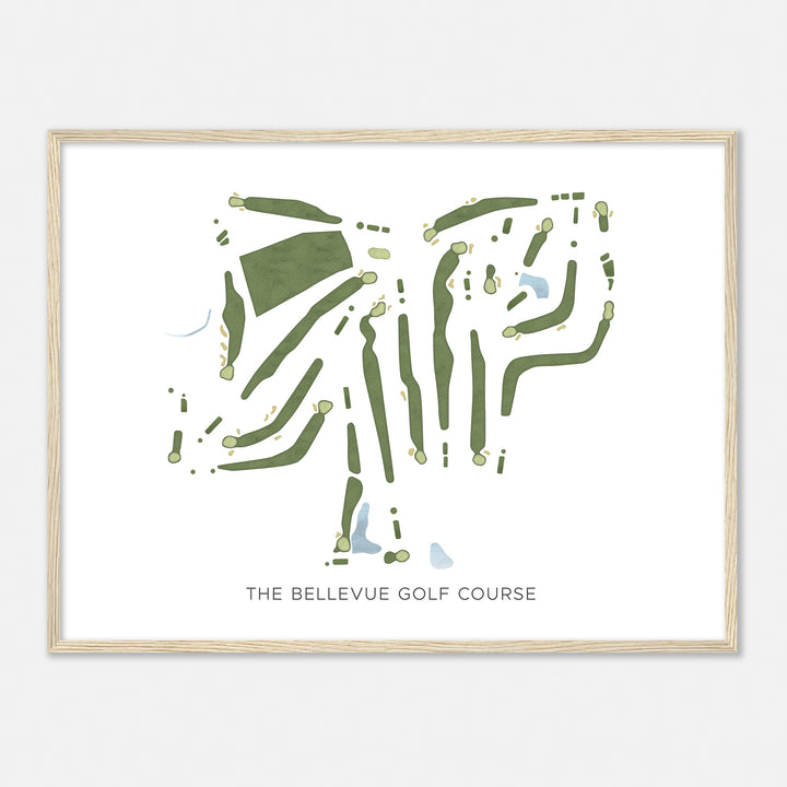 Print of The Bellevue Golf Course Modern Map