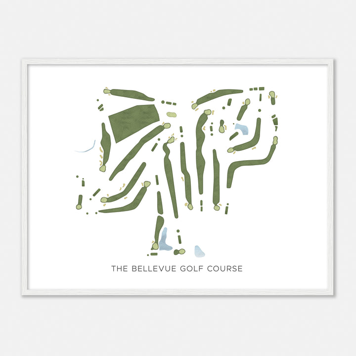 Print of The Bellevue Golf Course Modern Map