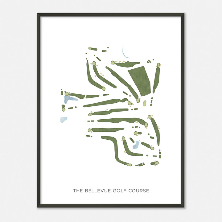 Print of The Bellevue Golf Course Modern Map