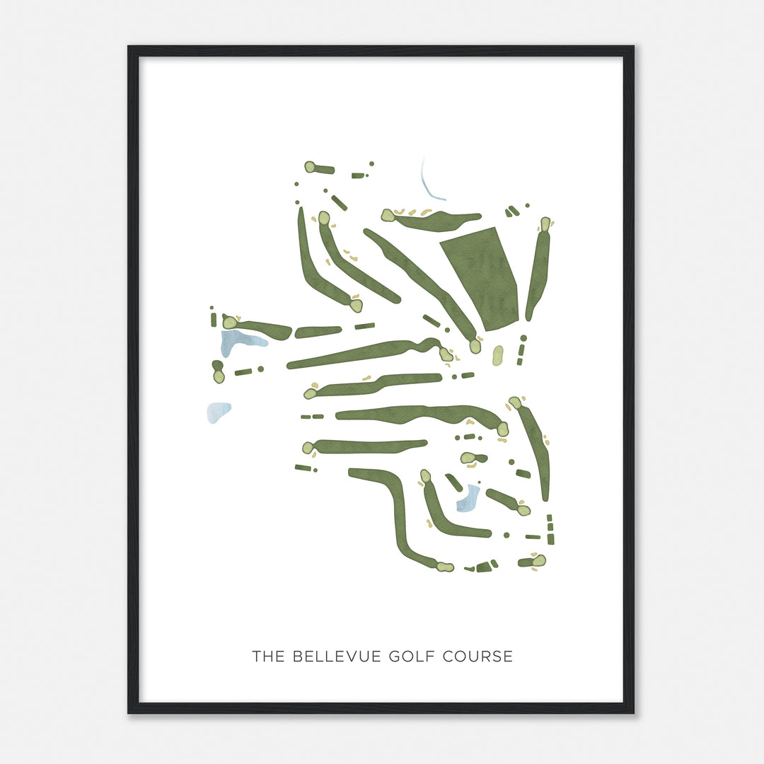 Print of The Bellevue Golf Course Modern Map