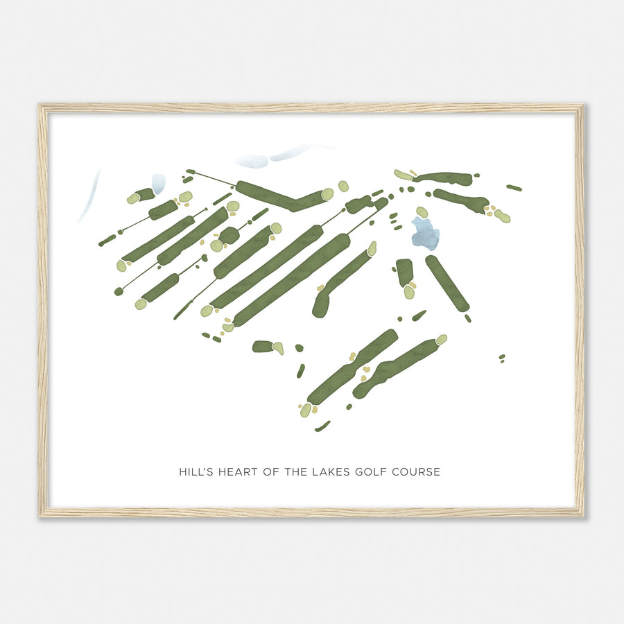 Print of Hill'S Heart Of The Lakes Golf Course Modern Map