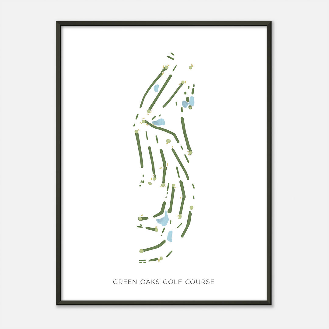 Print of Green Oaks Golf Course Modern Map