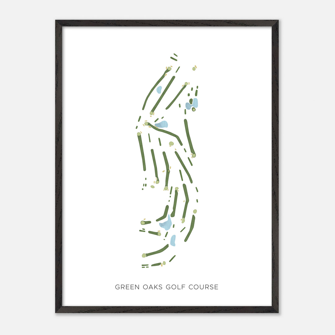 Print of Green Oaks Golf Course Modern Map